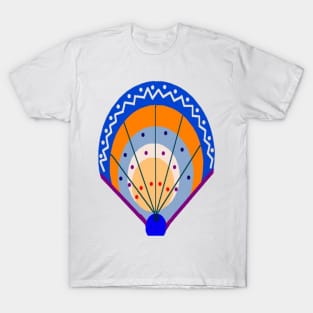 Exotic Hand Fan Design on White Background T-Shirt